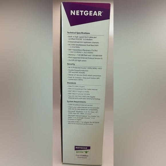 AC 1200 WiFi Cable Modem Router - 802.11 ac Dual Band Gigabit - Up to 340 Mbps - Picture 10 of 16